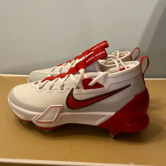 Nike Men’s 7 Force Zoom Trout 9 Elite Baseball Cleats Red/White FB2906-101 NEW - Picture 7 of 7